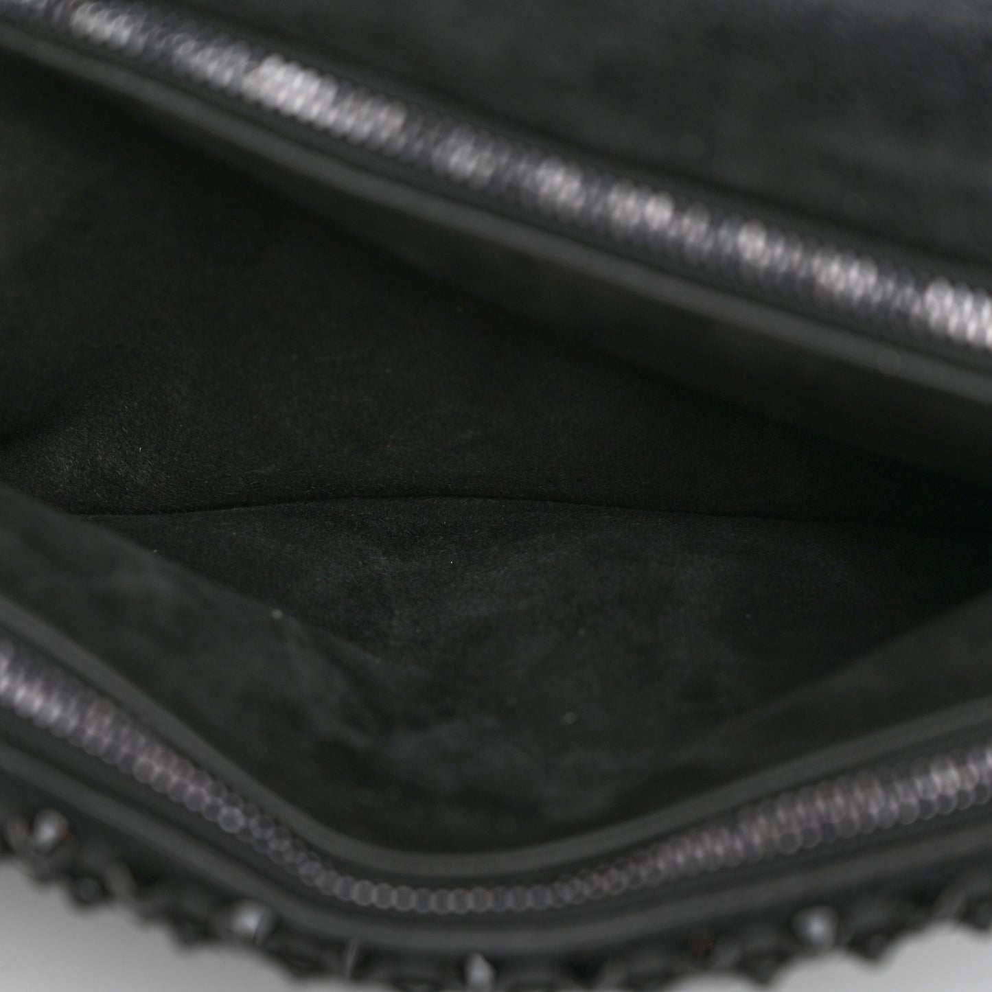 Suede Crystal Embellished Small Viva Bow Shoulder Bag Black