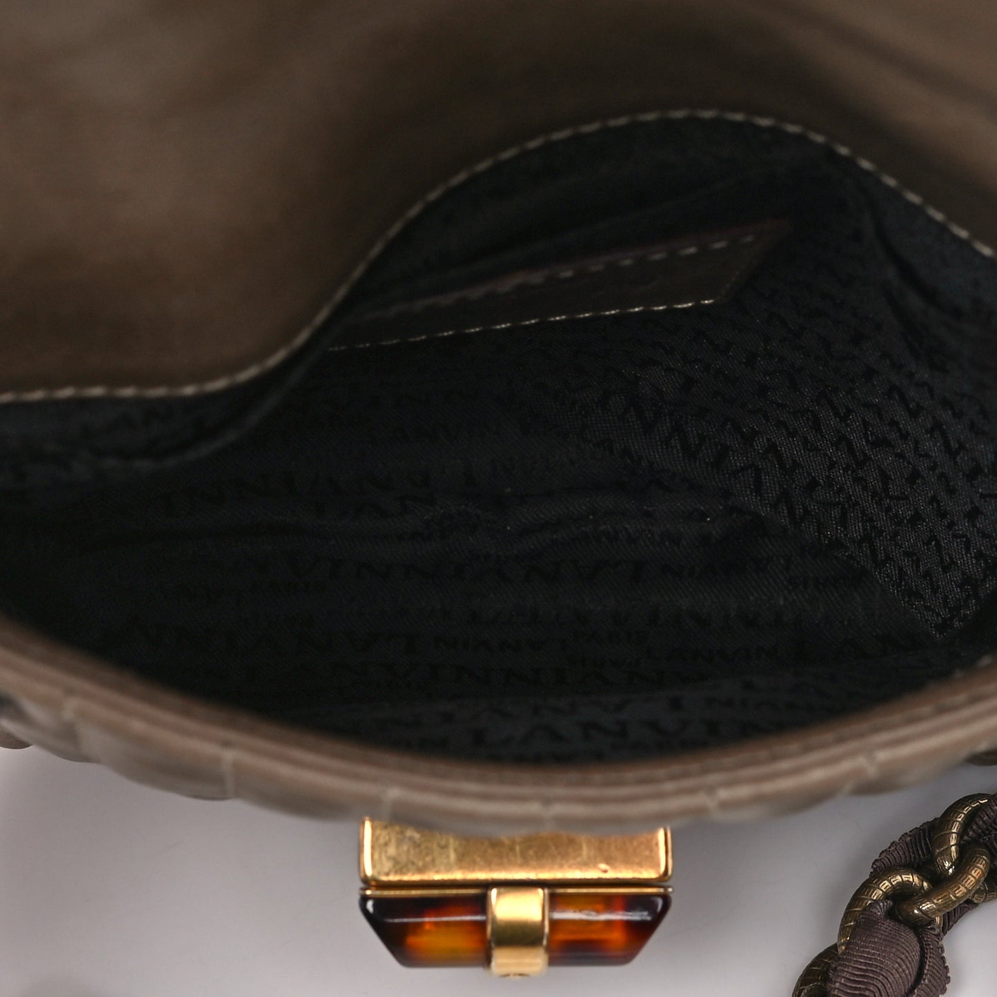 Lambskin Quilted Mini Happy Pop Crossbody Brown