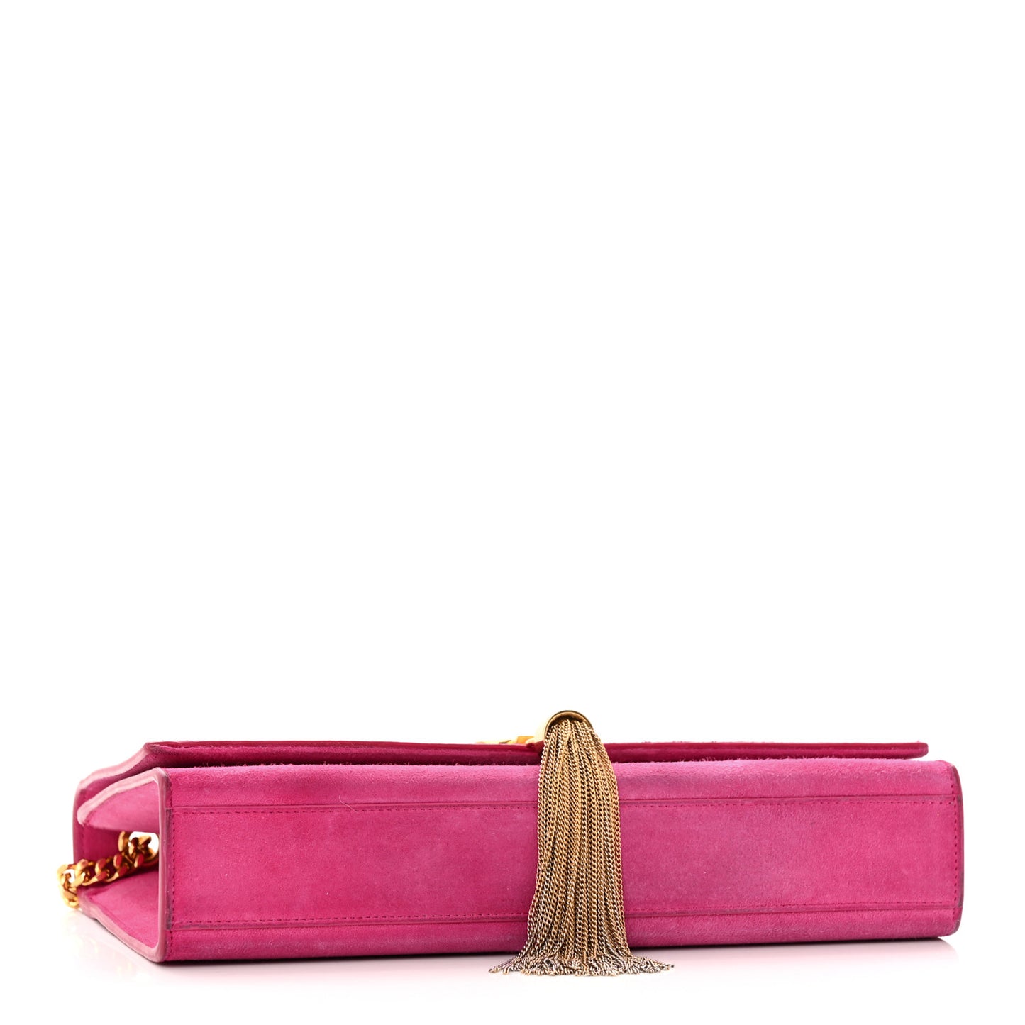 Suede Medium Monogram Kate Tassel Shoulder Bag Lipstick Fuchsia