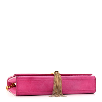 Saint Laurent Suede Medium Monogram Kate Tassel Shoulder Bag Lipstick Fuchsia 4 of 19