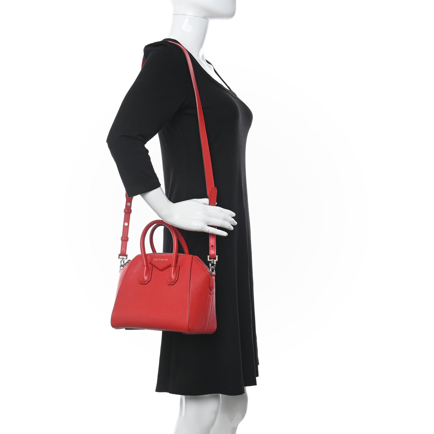 Givenchy Sugar Goatskin Mini Antigona Red 3 of 8