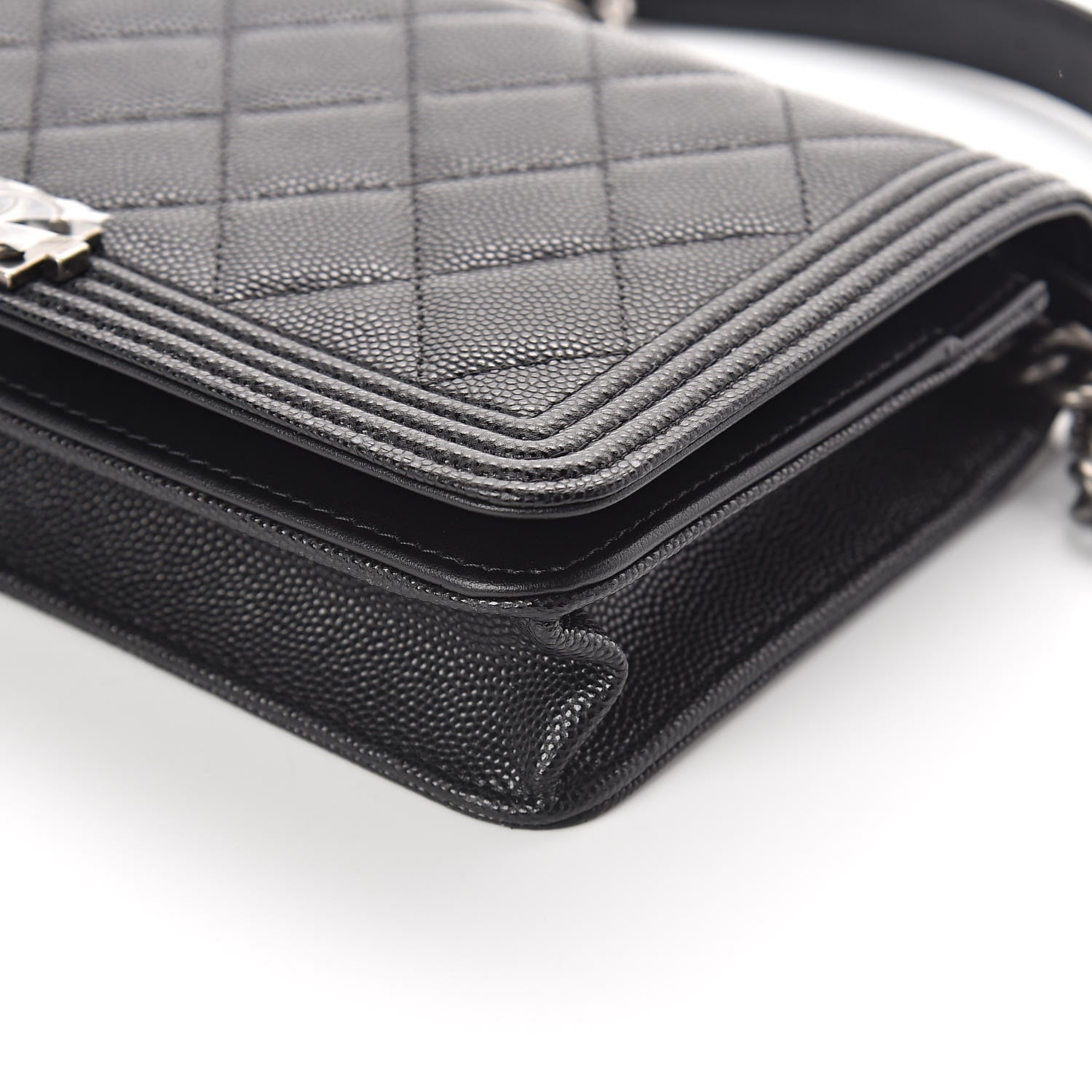 Chanel Caviar Quilted Boy Wallet On Chain WOC Black 10 of 11