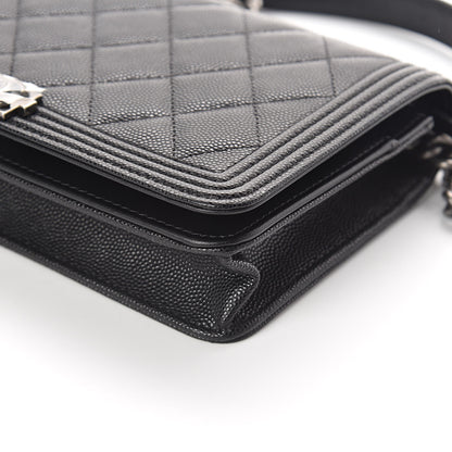 Chanel Caviar Quilted Boy Wallet On Chain WOC Black 10 of 11