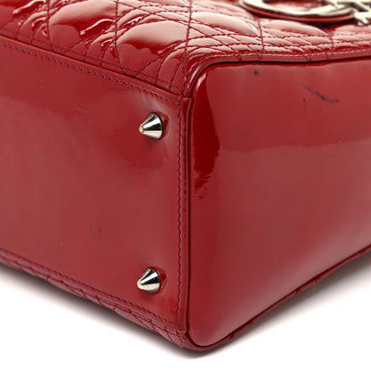 Christian Dior Patent Cannage Medium Lady Dior Red 9 of 16