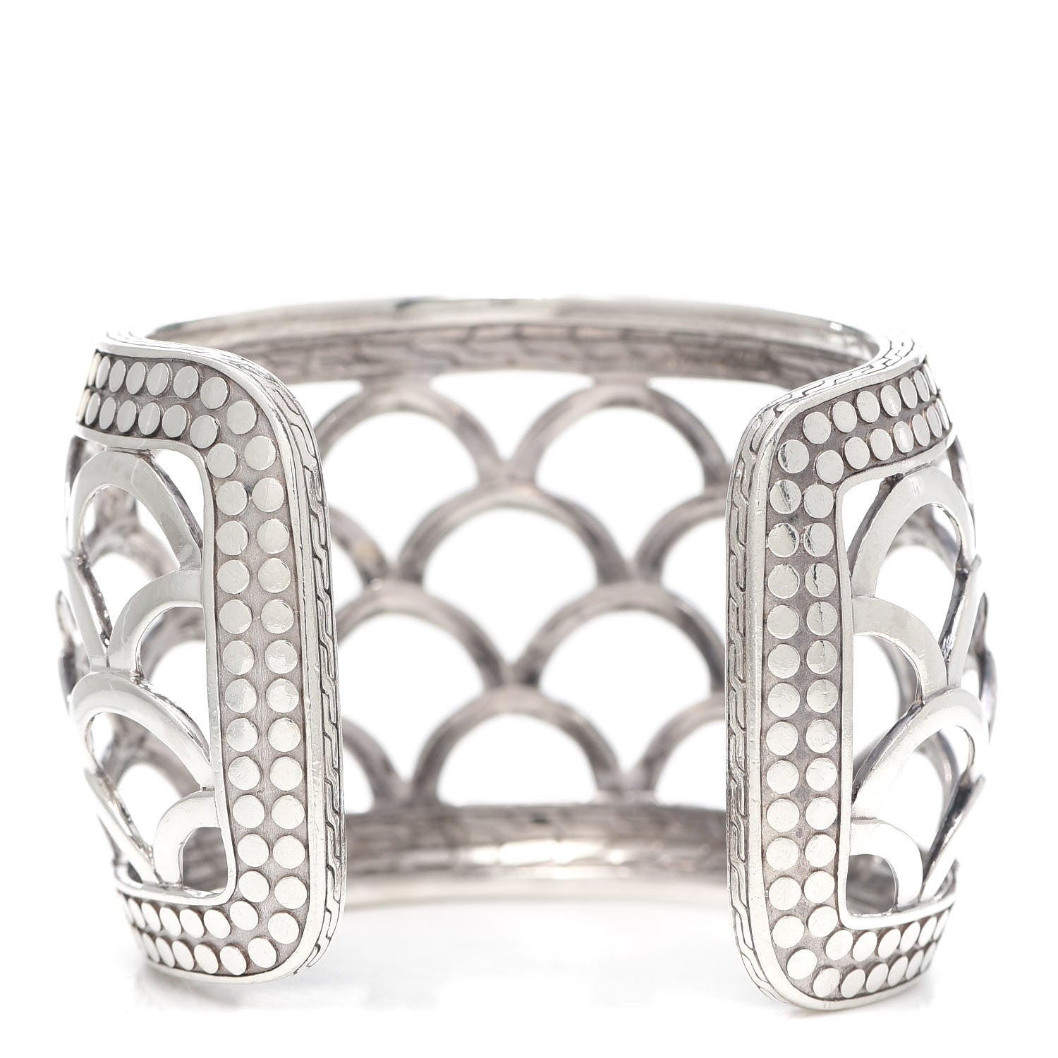 John Hardy Sterling Silver 18K Yellow Gold Naga Scaled Wide Cuff Bracelet 3 of 4