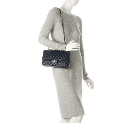 Chanel Caviar Quilted Medium Double Flap Navy 3 of 9