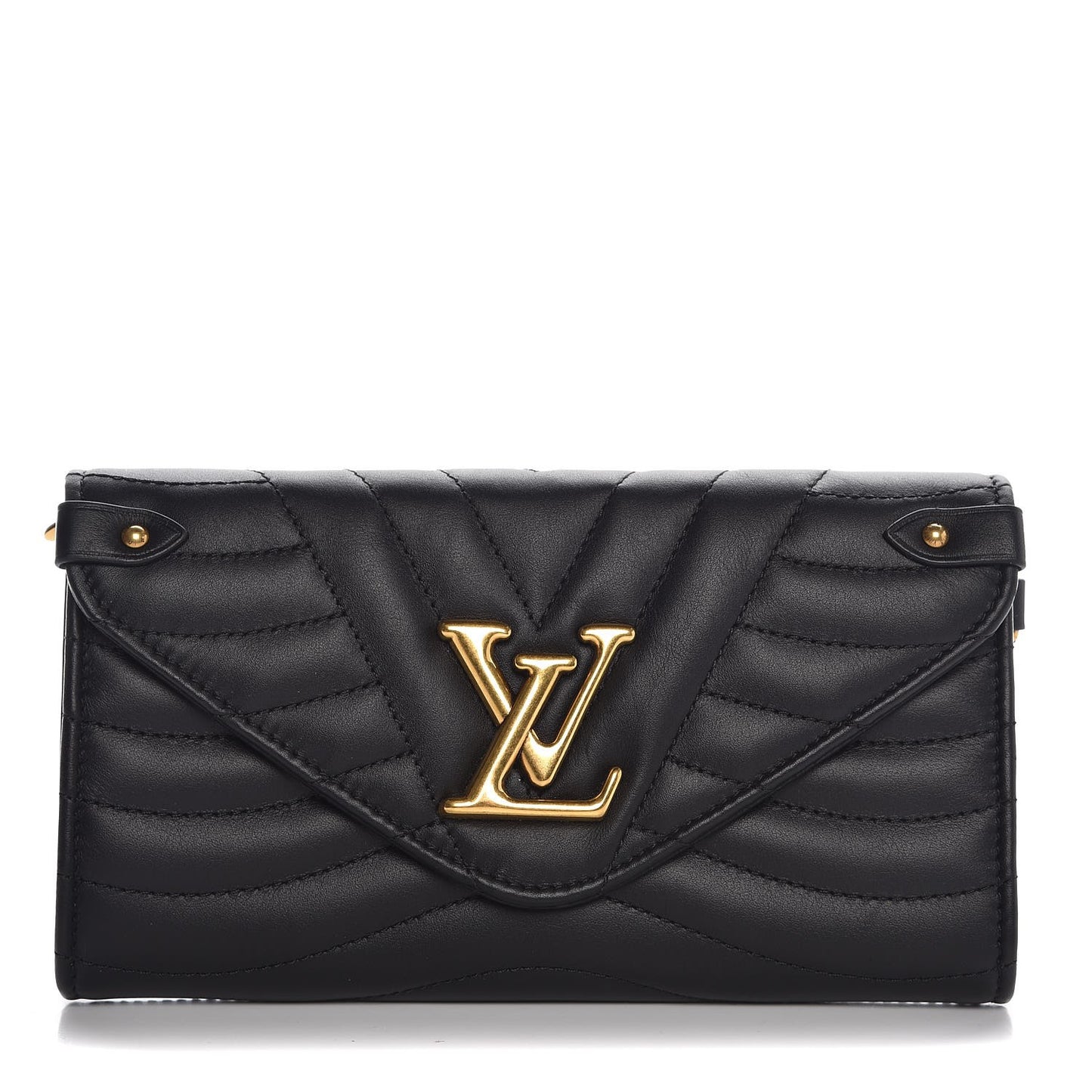 Calfskin New Wave Long Wallet Black