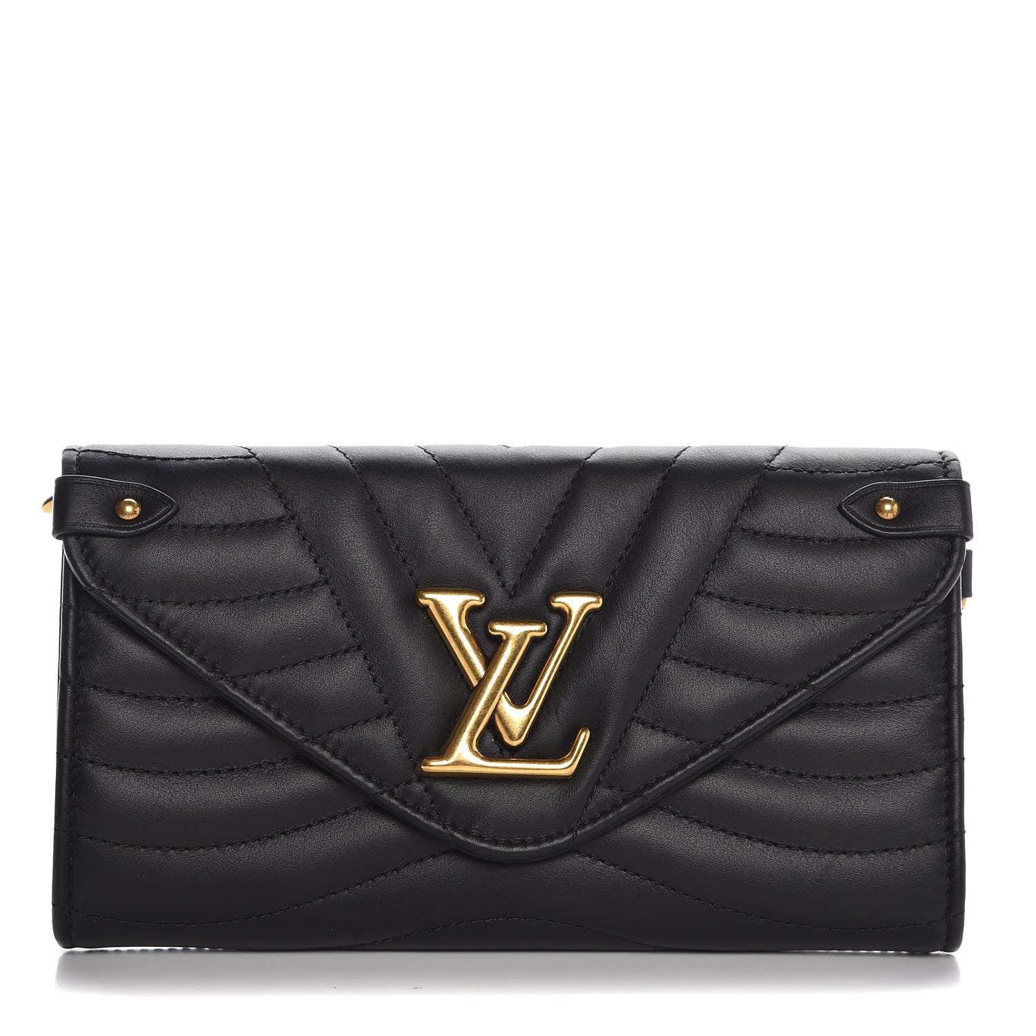 Louis Vuitton Calfskin New Wave Long Wallet Black 1 of 8