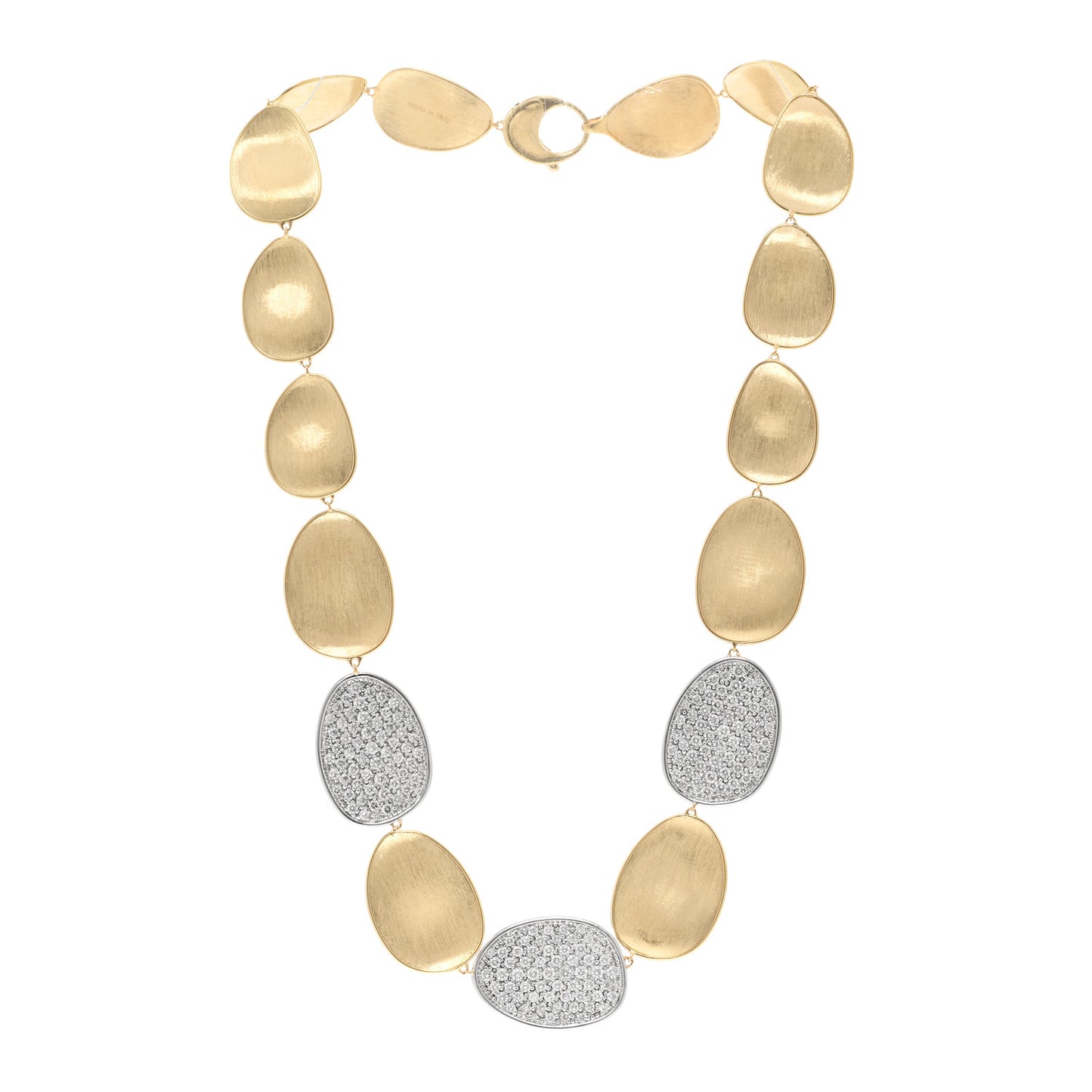 18K Yellow White Gold Diamond Lunaria Necklace
