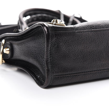 Balenciaga Chevre Gold Metallic Edge Hardware Mini City Black 8 of 9