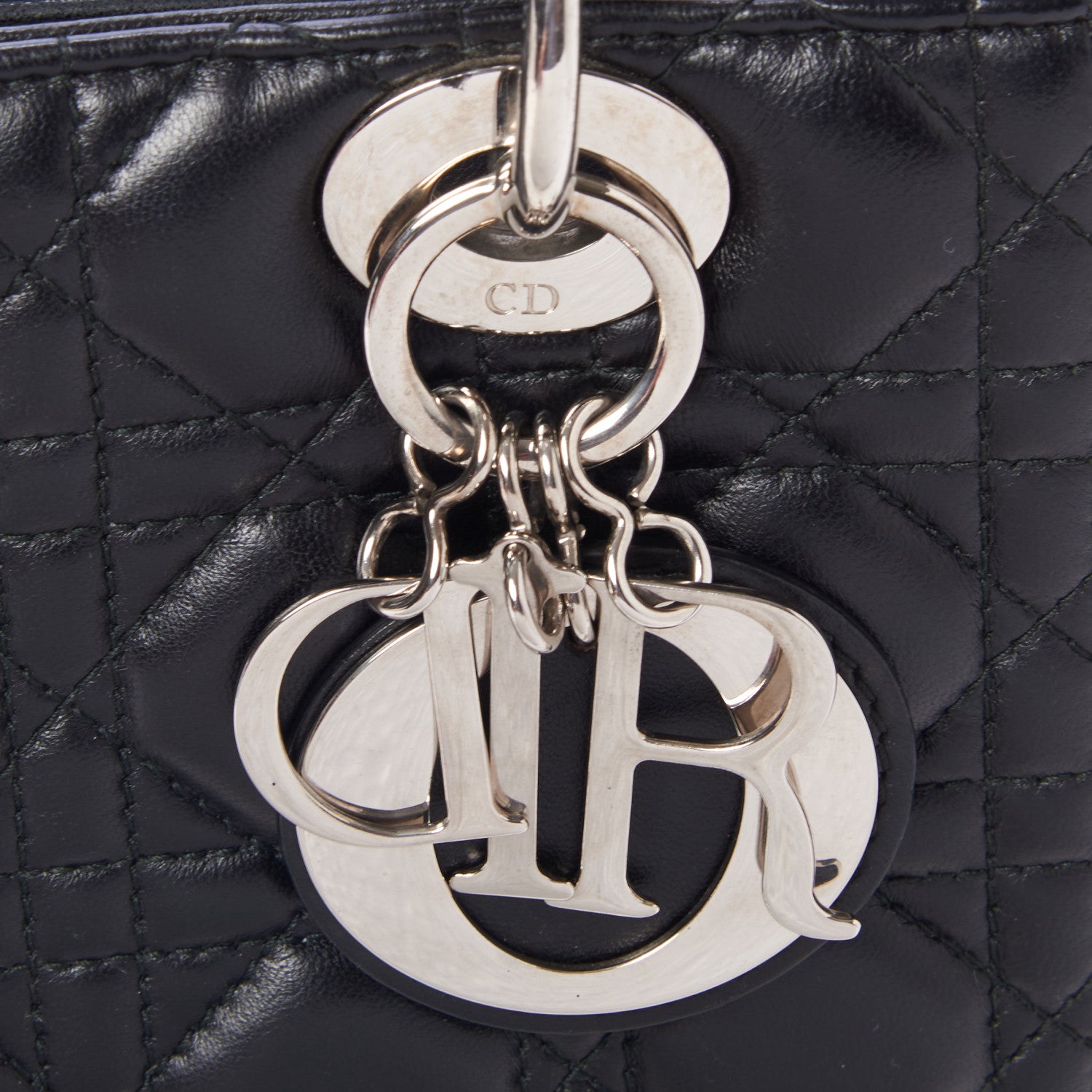 Christian Dior Lambskin Cannage Medium Lady Dior Black 8 of 11