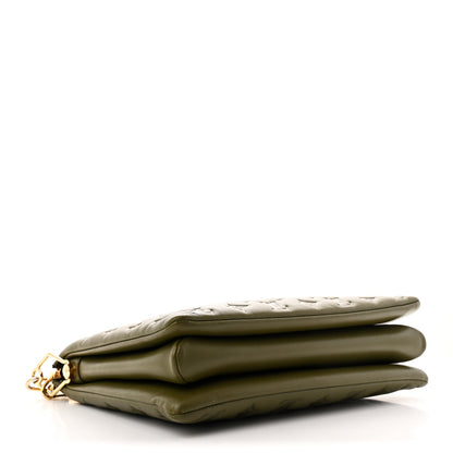 Louis Vuitton Lambskin Embossed Monogram Coussin MM Khaki 4 of 11