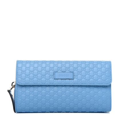 Gucci Soft Microguccissima Continental Zip Wallet Mineral Blue 1 of 14