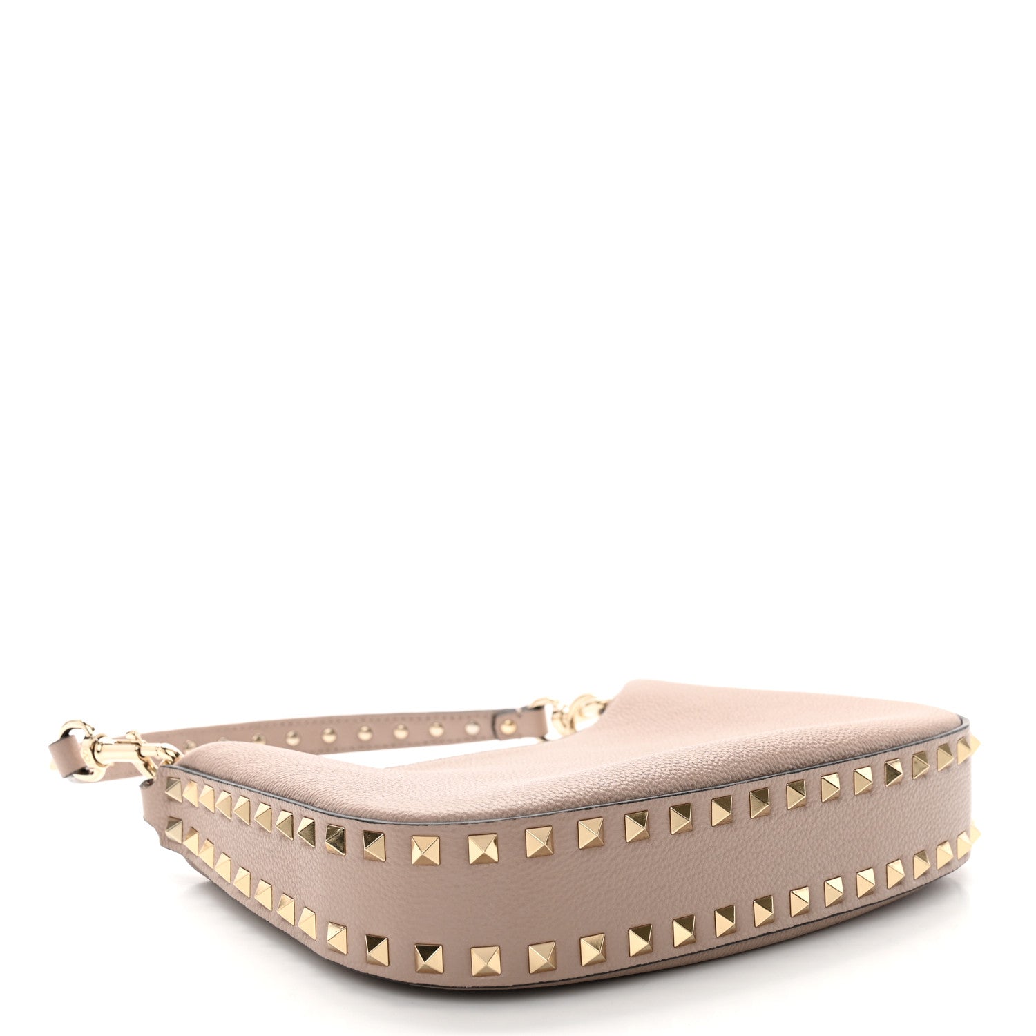 Valentino Garavani Grainy Calfskin Mini Rockstud Hobo Poudre 4 of 10