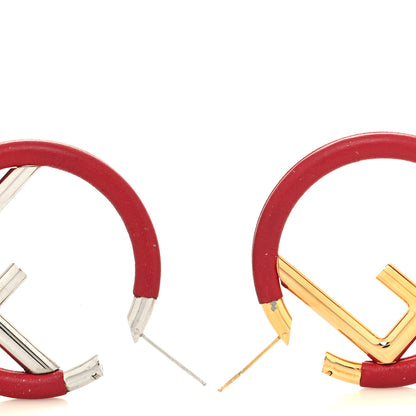 Fendi Nappa F is Fendi Hoop Earrings Red 3 of 4
