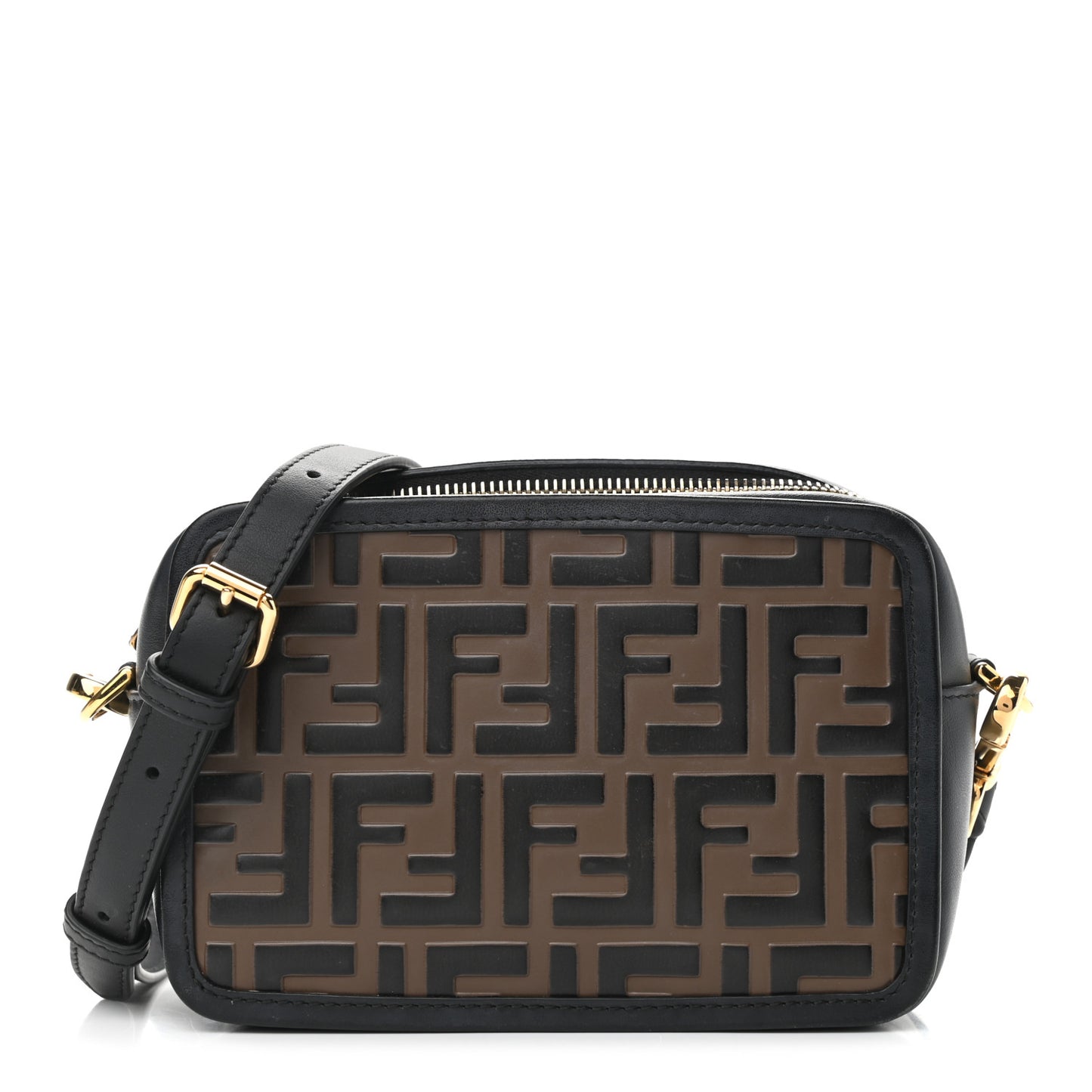 Vitello Century Bi-Color FF 1974 Embossed Mini Camera Case Maya Black