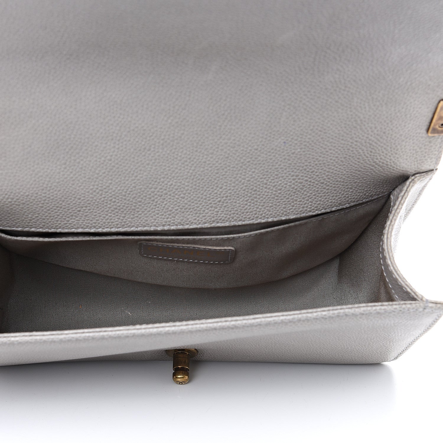 Chanel Caviar Quilted Medium Boy Flap Taupe 4 of 10