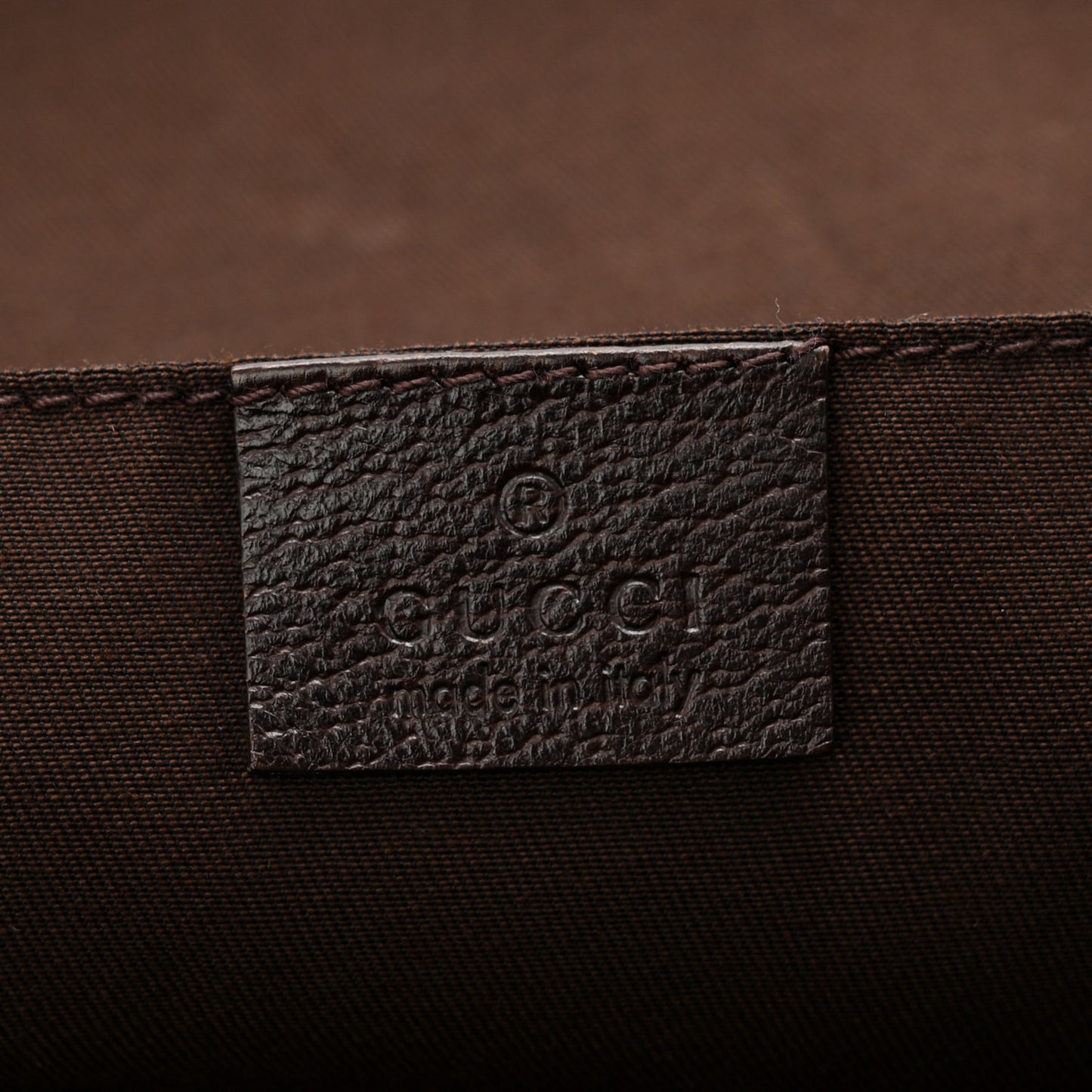 GG Monogram Medium Web Handle Vertical Tote Dark Brown