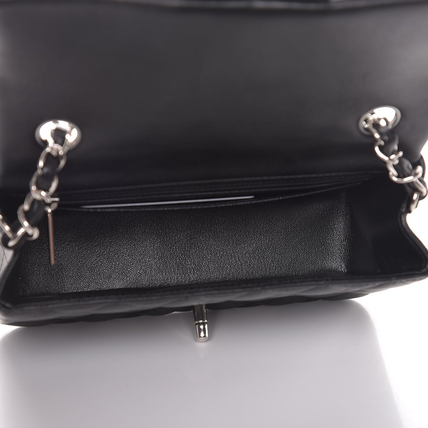 Lambskin Quilted Mini Rectangular Flap Black