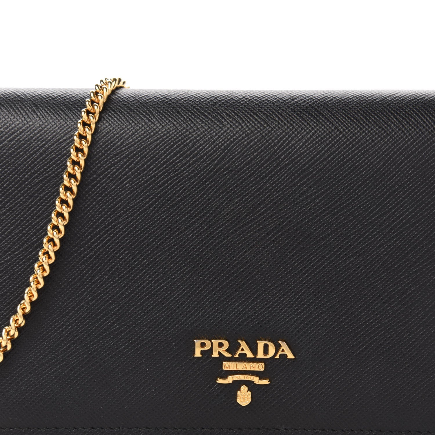 Prada Saffiano Metal Oro Mini Bag Black 9 of 10