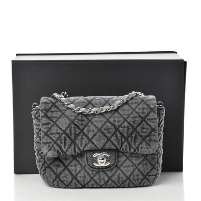 Chanel Washed Denim Quilted Small Denimpression Flap Grey Black 11 of 11