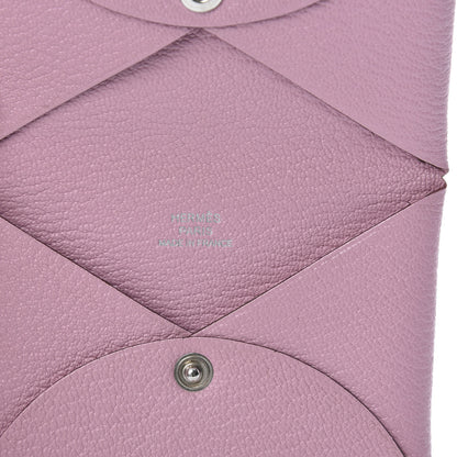 Hermes Chevre Mysore Calvi Card Case Mauve Sylvestre 6 of 8