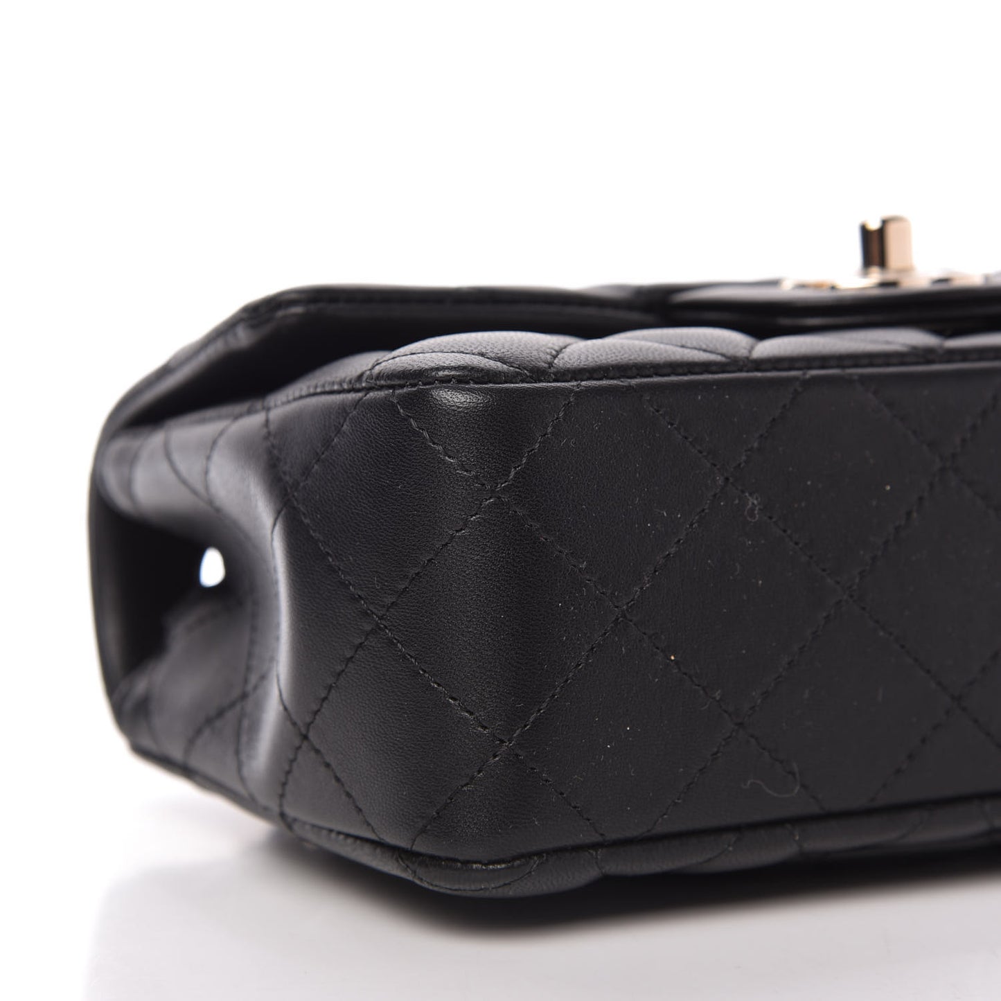 Lambskin Quilted Mini Rectangular Flap Black