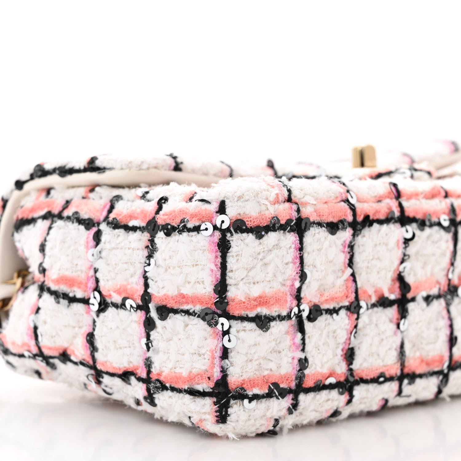 Chanel Tweed Quilted Mini Rectangular Flap White Multicolor 9 of 11