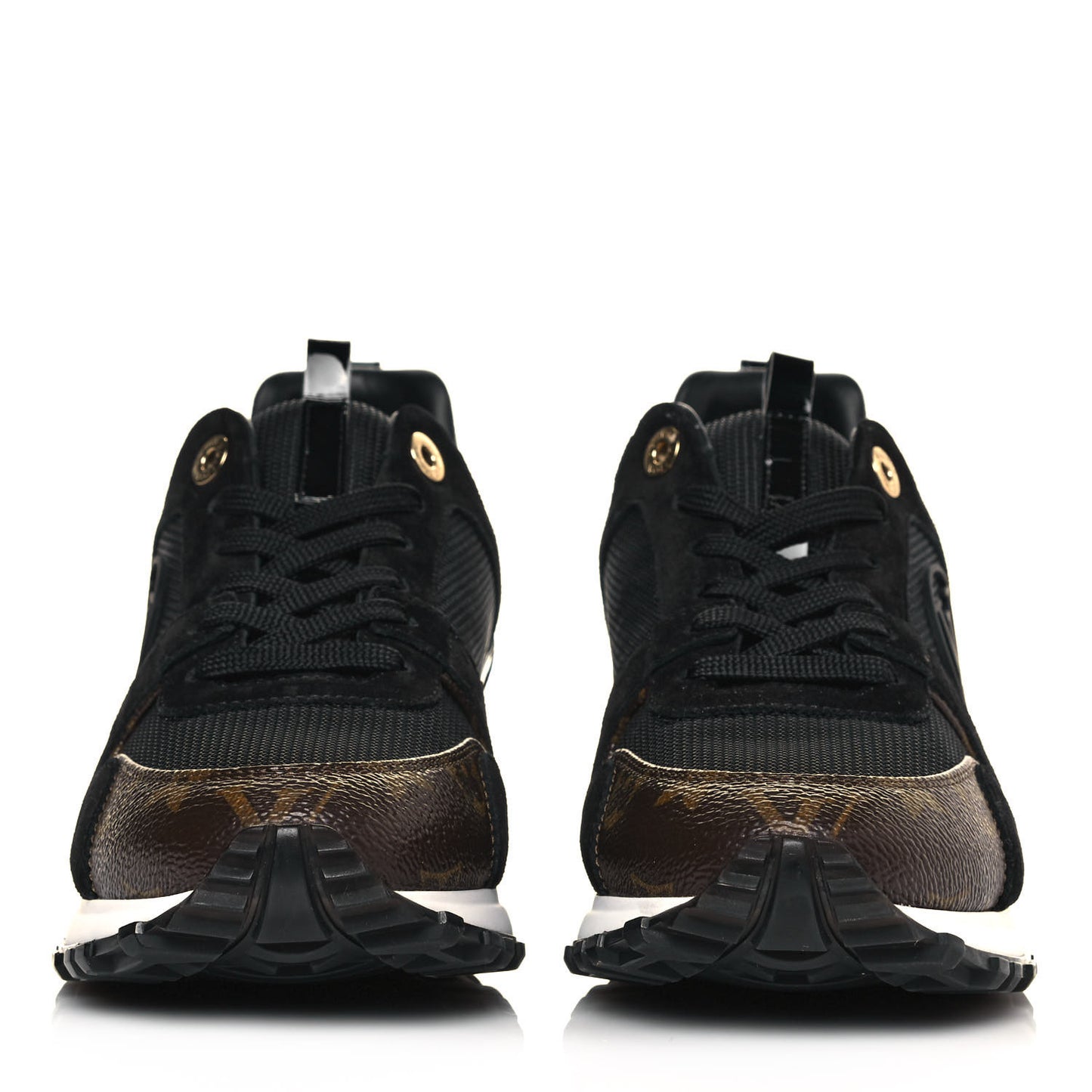 Suede Monogram Run Away Sneakers 38 Black