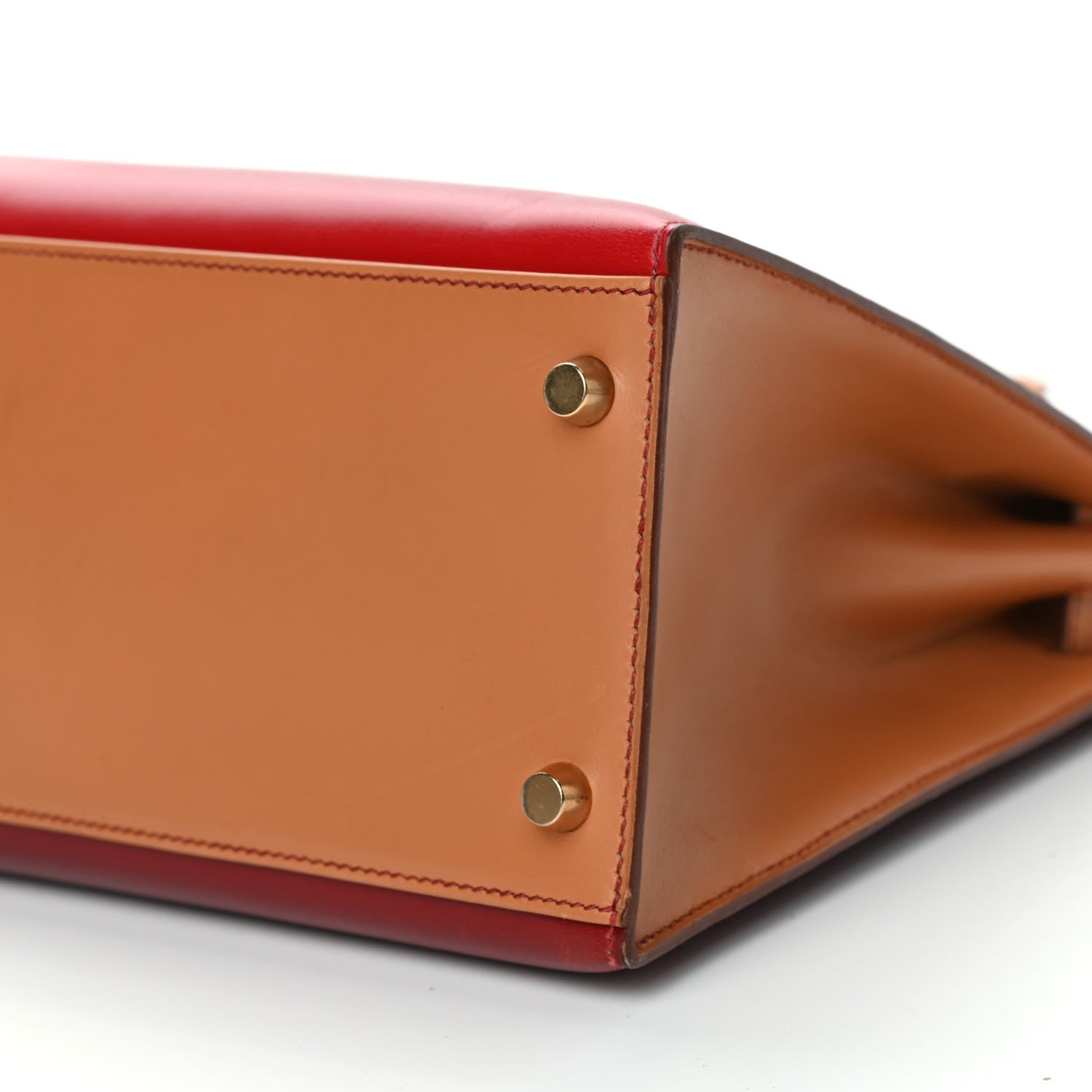 Hermes Box Chamonix Tri-Color Kelly Sellier 28 Rouge H Rouge Vif Naturelle 9 of 9