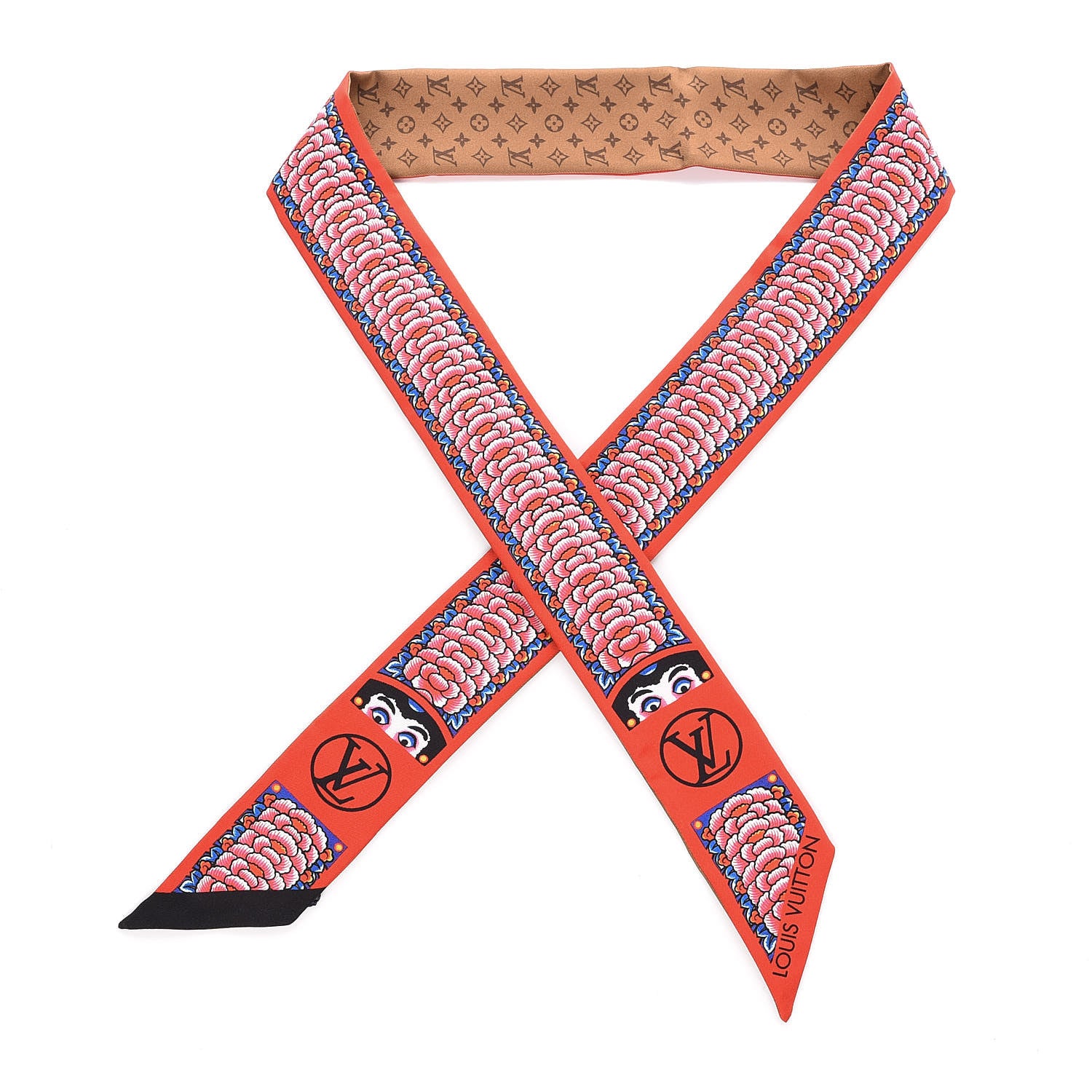 Louis Vuitton Silk Monogram Kabuki Stickers BB Bandeau Rouge 1 of 5