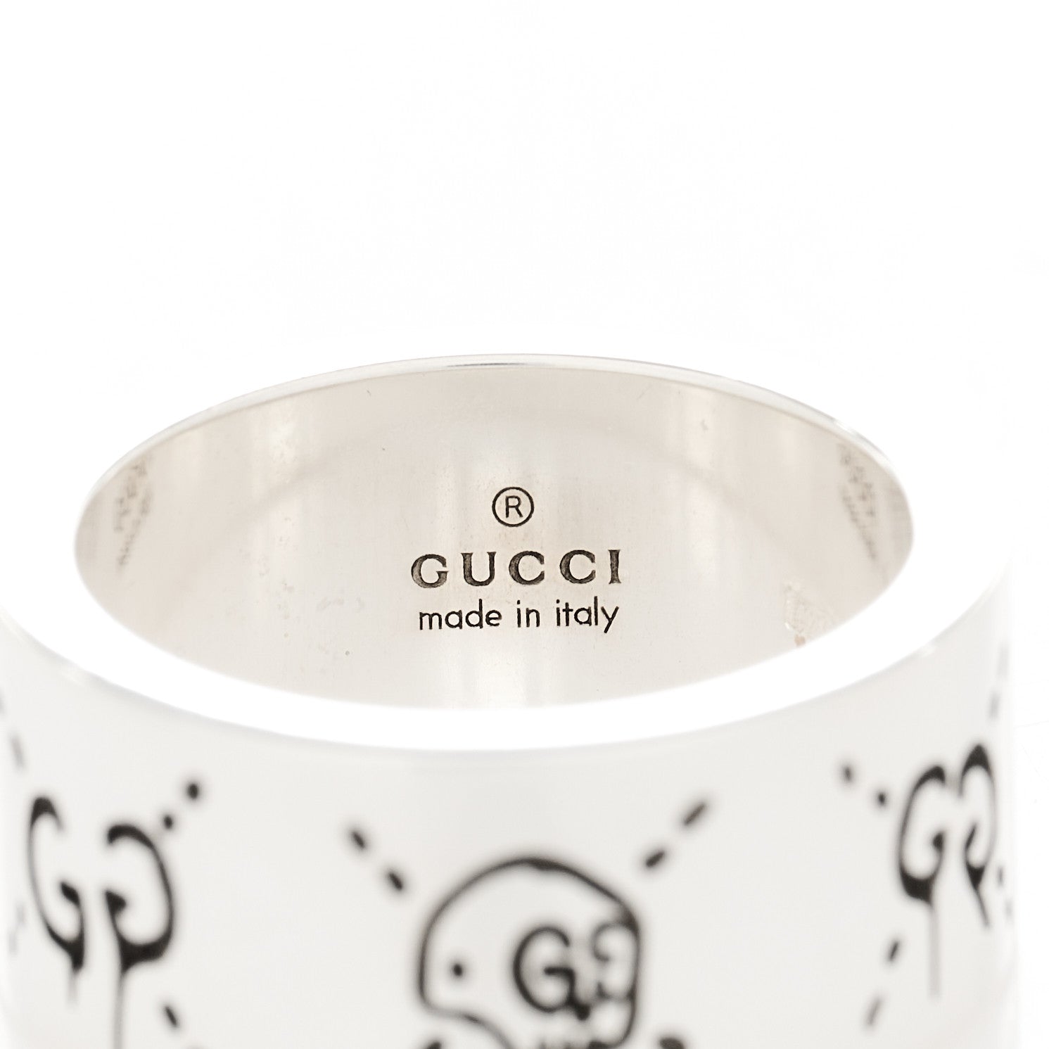 Gucci Sterling Silver GucciGhost Hamlet Skull Ring 51 5.75 7 of 8