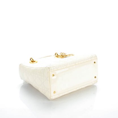 Christian Dior Patent Cannage Medium Lady Dior White 6 of 11