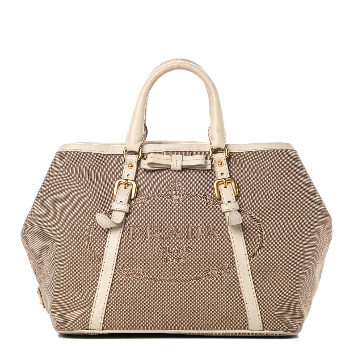 Prada Jacquard Logo Tote Talco 1 of 17
