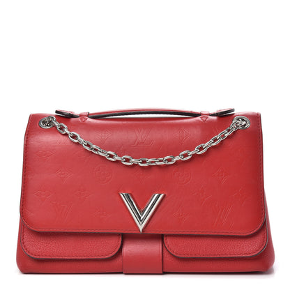 Louis Vuitton Monogram Cuir Plume Ecume Very Chain Bag Rubis Red 1 of 13