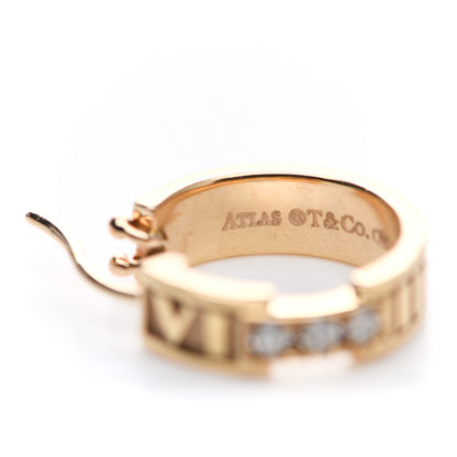 Tiffany 18K Rose Gold Diamond Atlas Hoop Earrings 4 of 6