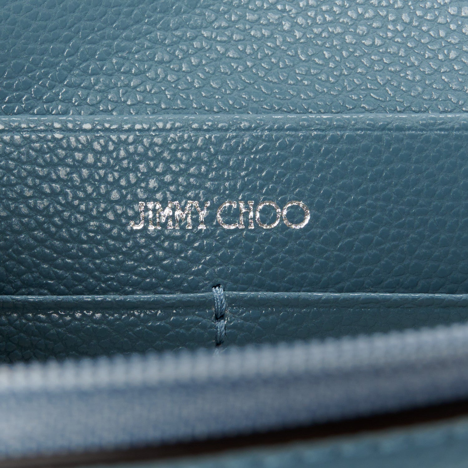 Jimmy Choo Calfskin Crystal Cheri Wallet on Chain Bag Blue 6 of 9