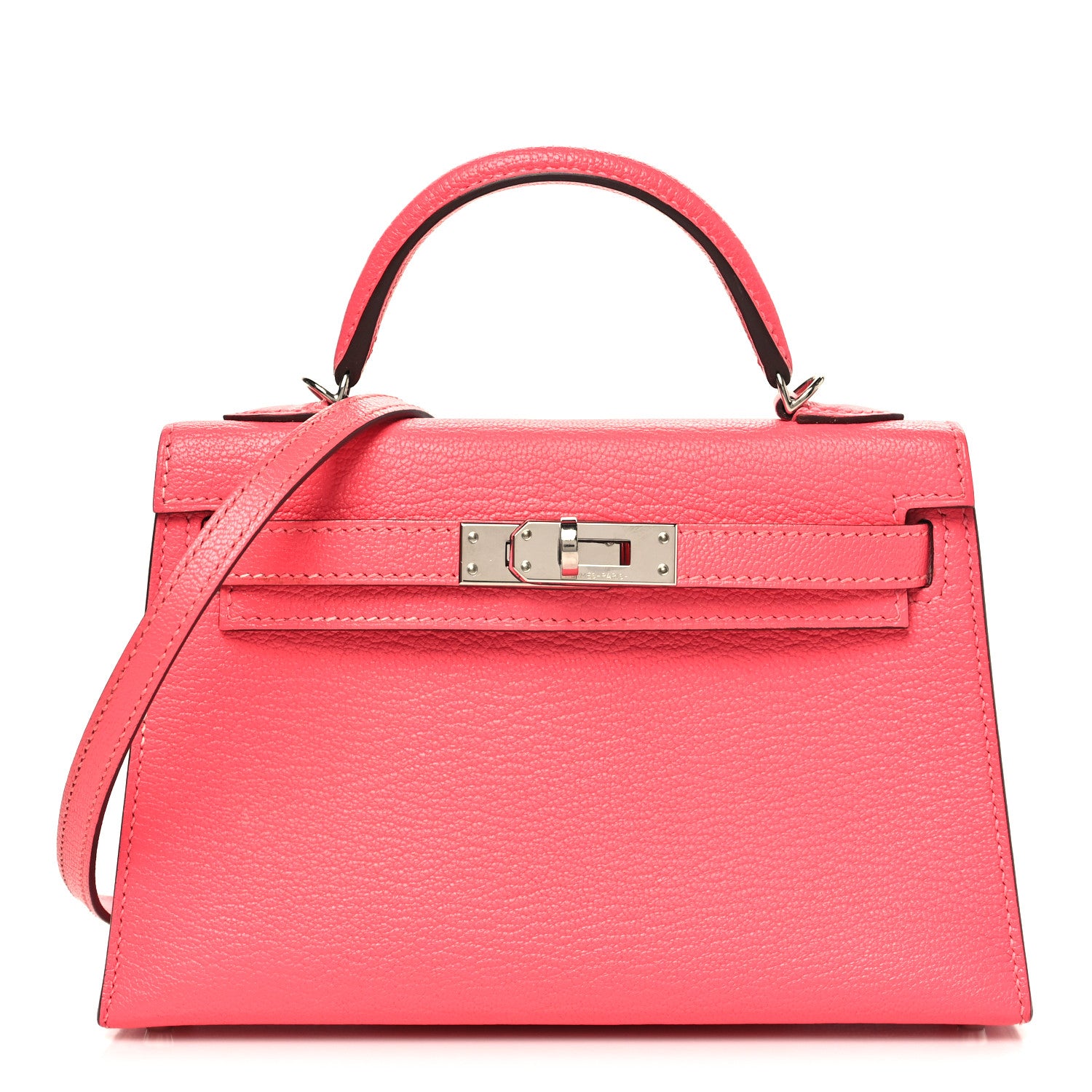 Hermes Chevre Mysore Mini Kelly Sellier 20 Rose Lipstick 1 of 11