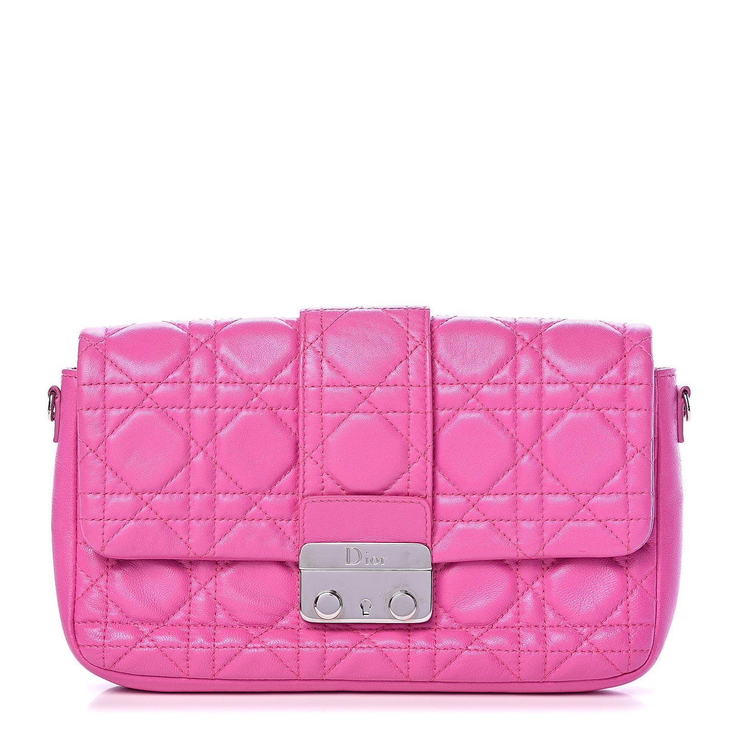Lambskin Cannage New Lock Pouch Rose Sorbet