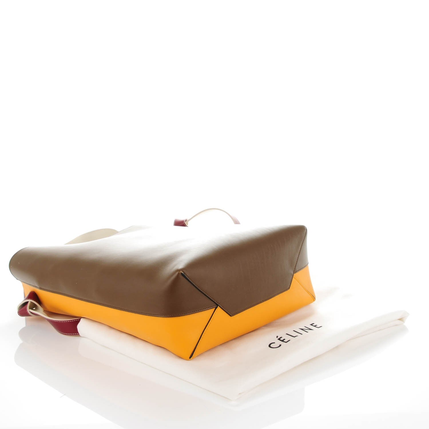 Celine Shiny Smooth Calfskin Small Twisted Cabas Moss Green Daffodil 4 of 8