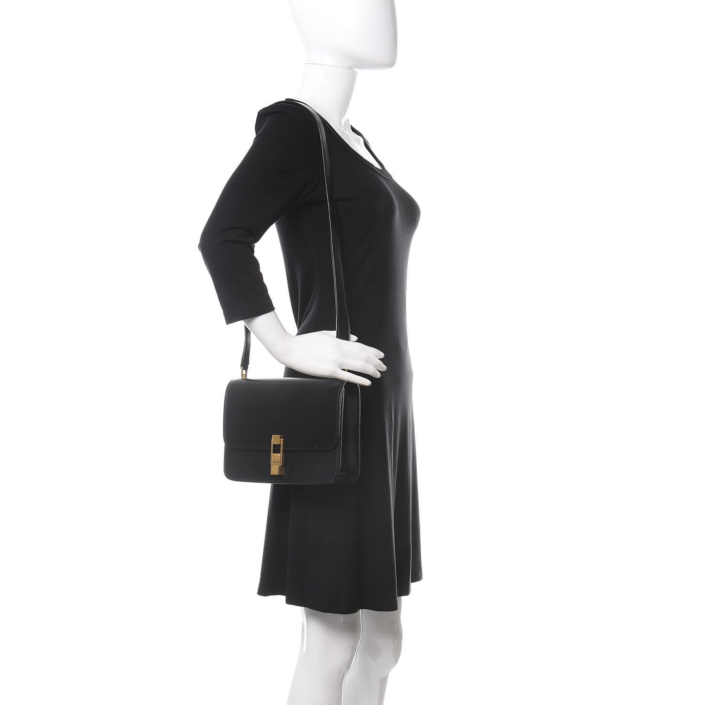 Smooth Calfskin Carre Satchel Black