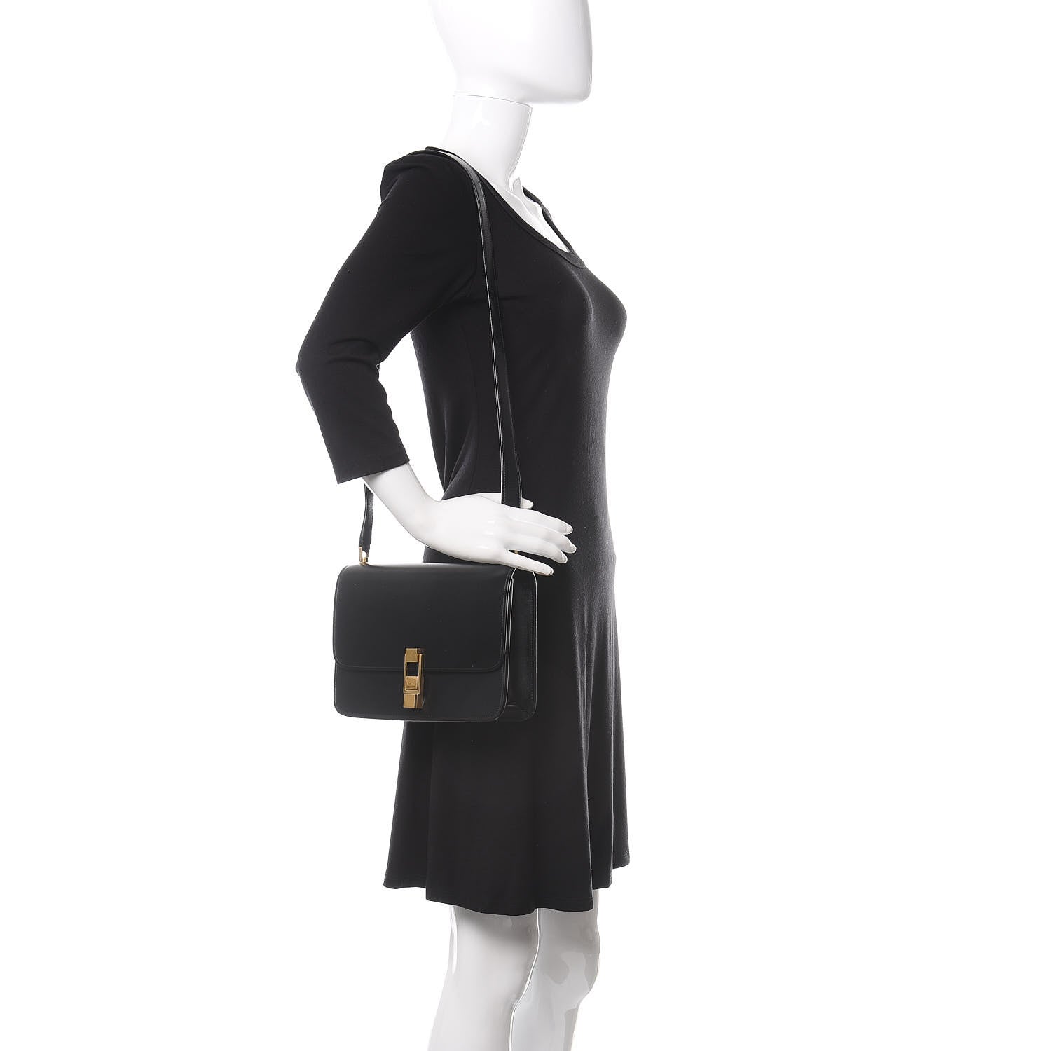 Saint Laurent Smooth Calfskin Carre Satchel Black 2 of 9