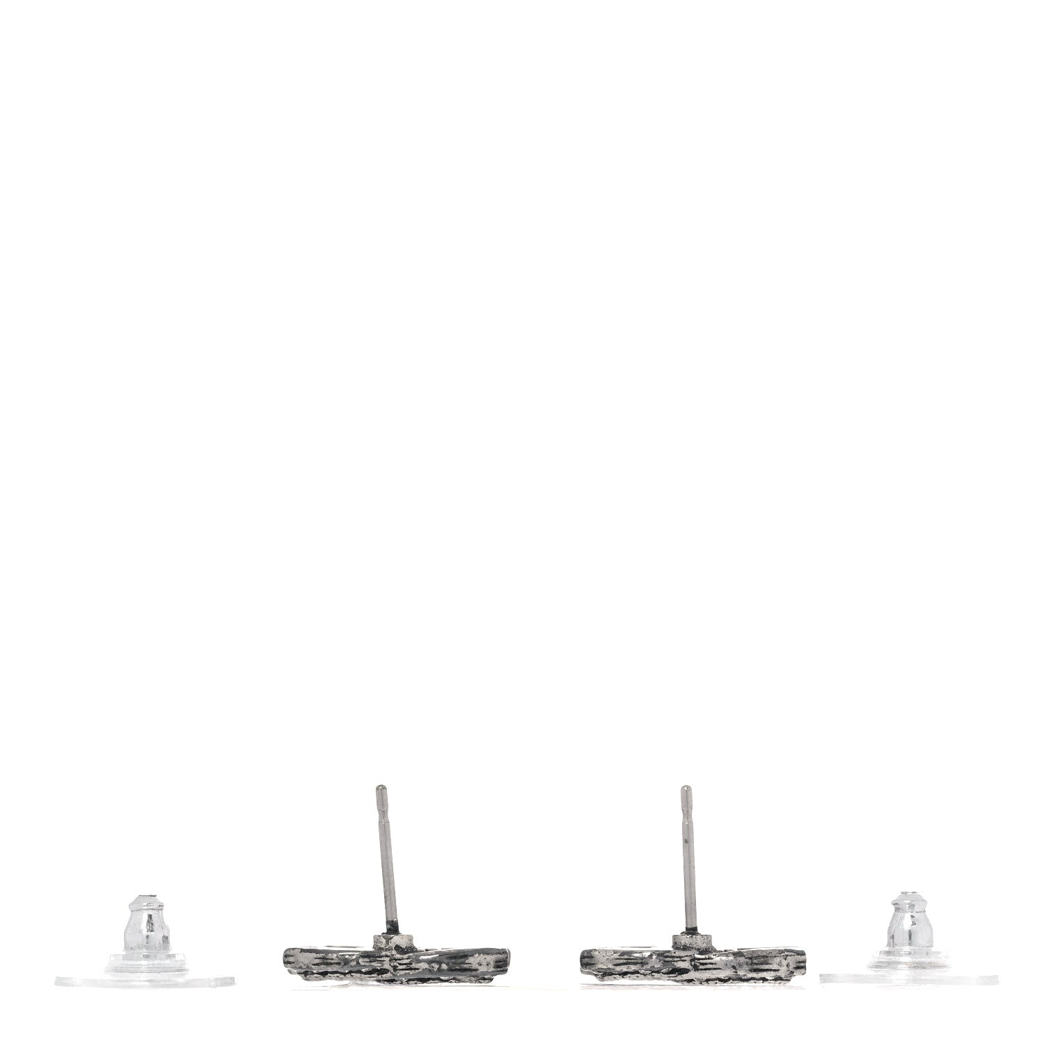 Chanel Crystal CC Earrings Silver 3 of 4
