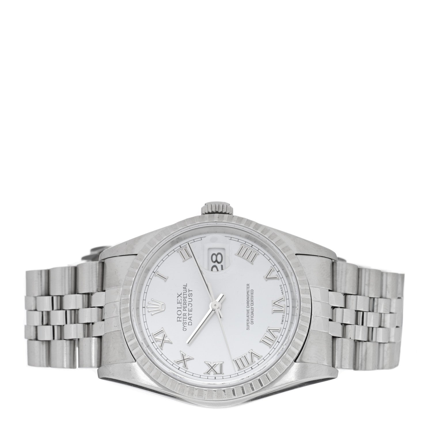 Rolex Stainless Steel 36mm Oyster Perpetual Datejust Watch White Roman 16220 2 of 4