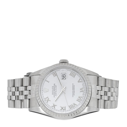 Rolex Stainless Steel 36mm Oyster Perpetual Datejust Watch White Roman 16220 2 of 4