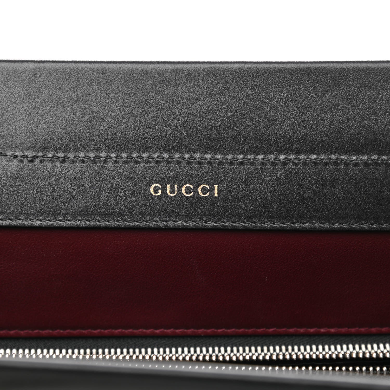 Gucci Smooth Calfskin Diagonal Striped Medium Zumi Top Handle Bag Black Beige 6 of 10