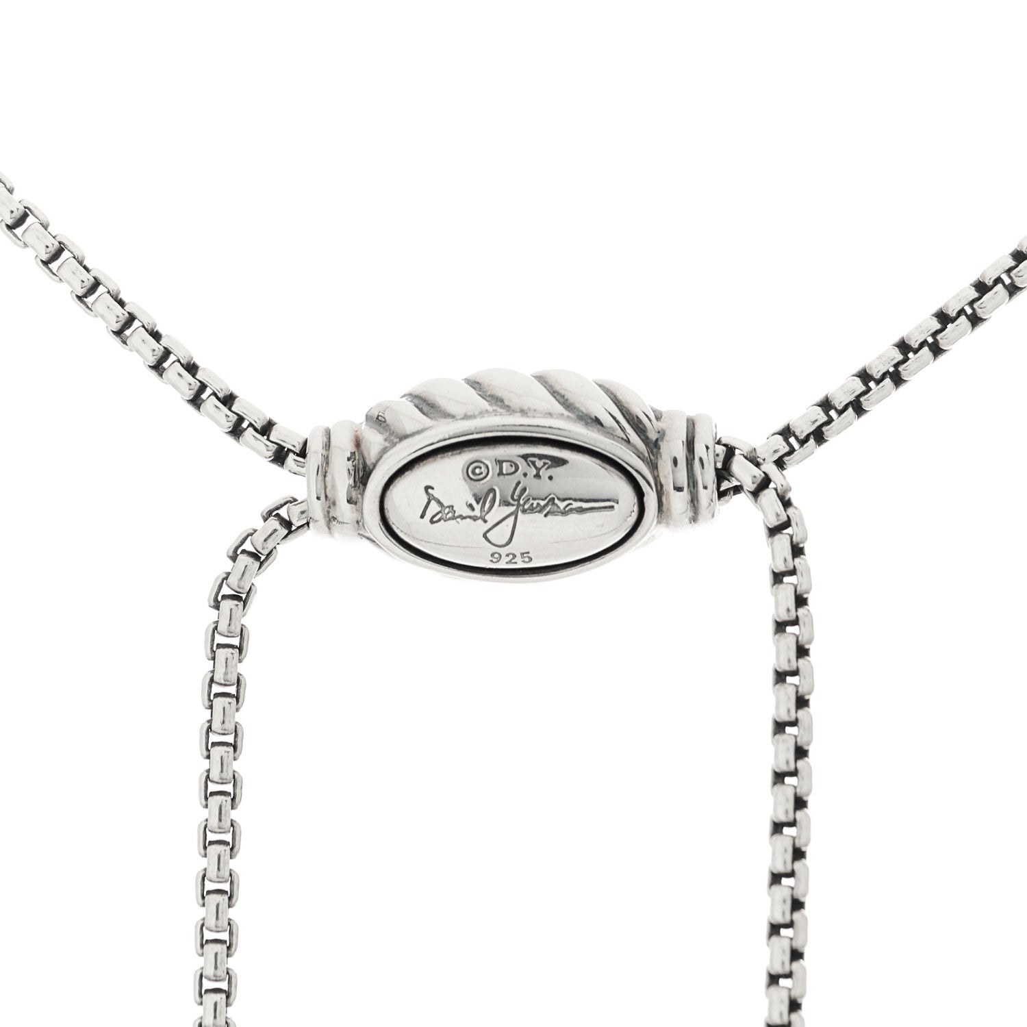 David Yurman Sterling Silver Diamond Starburst Y Necklace 4 of 5