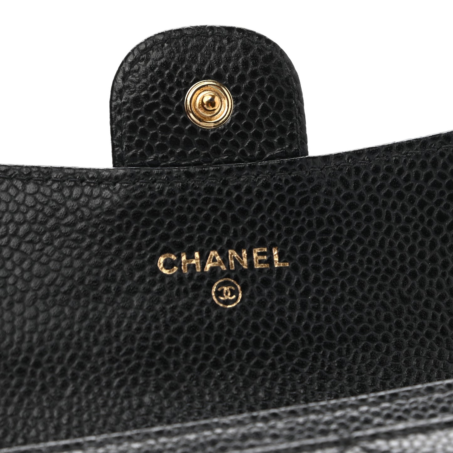 Caviar Quilted Flap Card Holder Black