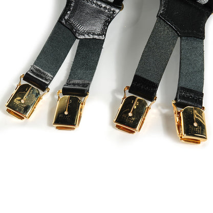 Chanel Logo Suspenders Black White 3 of 5