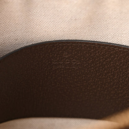 Gucci Monogram Jumbo GG Textured Dollar Calfskin Web Small Ophidia Dome Shoulder Bag Camel Ebony New Acero 6 of 12